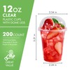 FOCUSLINE 200 PACK 12oz Clear Plastic Cups, Disposable Cold Drinking