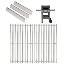 WEBROIL 7637 Grill Grates & 7635 Flavorizer Bars for Weber GS4 Spirit I/II 200 Series,for Spirit S210 E210 S215 E220 E215 S220 Grill with Front-Mounted Control, Replacement Parts for Weber 67045 67022