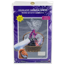 Regent Elegant Shrink Wrap 24" X 30" with 4 Accent Ribbons Each Ribbon is 3/8 X 8 Feet Used for Baskets
