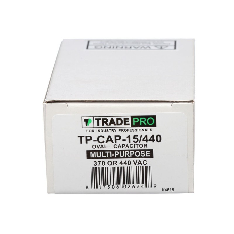 TRADEPRO (TP-CAP-15/440) 15 MFD (Microfarads) 440 Volt Oval Single Run