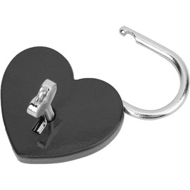 Treasure Chest Padlock,Mini Love Heart Shaped Metal Lock Colorful Diary Book Security Padlock with Key for Jewelry Box Purse Handbag Cabinet Lockers Letter Box Keyed Padlocks (Black)