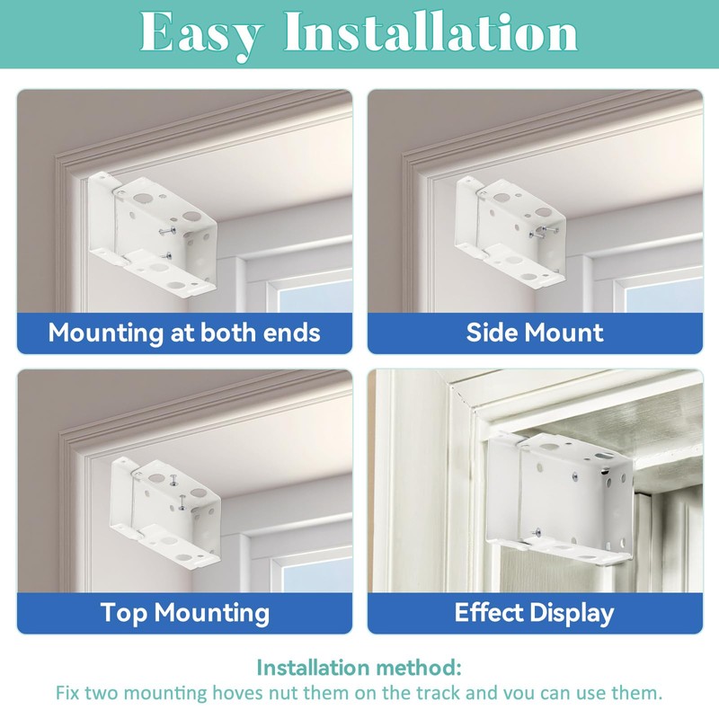 6Pcs Metal Square Headrail Brackets - White Venetian Blind Fittings