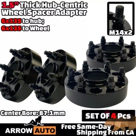 Arrow 4x 1.5" 6x135mm Hub Centric Adapter Spacer Fit 04-14 F150 & 03-14 Navigator