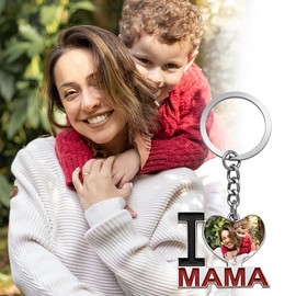 Picture Keychain Mom Mothers Day Gift I Love You Mama Gifts for Women Mom Photo Key Chain Mommy Birthday Gift Ideas Thank You Wedding Gifts Mother Appreciation Presents Mama Keepsake Mum Souvenir