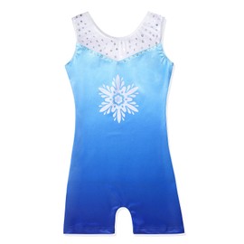 XiaoMoSha Gymnastics Leotards for Girls Toddlers Biketards Dance Unitards Sparkle Snowflake Mermaid (Blue,150 9-10Y)