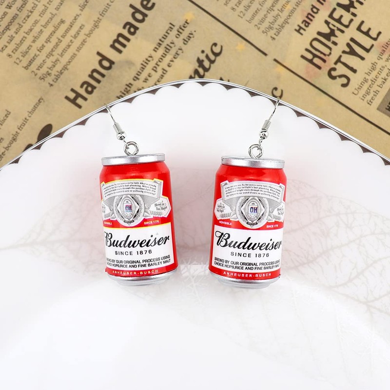 Lovely Beer Mug Dangle Earrings, Cute Beer Bottle Beer Can