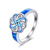 YFN Celtic Knot Ring Sterling Silver Opal Celtic Knot Ring