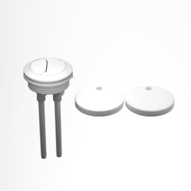 WinZo Toilet Round Dual Flush Button with Toilet Seat Bolts Caps Replacement Kits,White