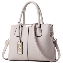 CHICAROUSAL Purses and Handbags for Women Leather Crossbody Bags Women's Tote Shoulder Bag (Khaki White)