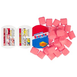 Bazooka Bubble Gum Sugar-Free Chewing Gum Cubes, Bulk in Resealable Bag, 100 Ct in Original Pink Flavor w/Bazooka Joe Comics, Baseball Party Favors, Nostalgic 90s Candy