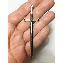 M01127-Silver MOREZMORE Miniature Sword Weapon 92 x 24 mm Doll Dollhouse Mini 1:12 Scale