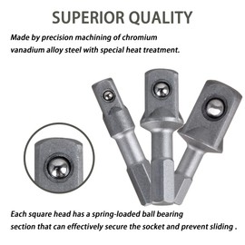 Drill socket adapter for Makita impact driver socket adapter ，Shockwave Impact Hex Shank Socket Adapter Set，Holds Sockets ，3 Pieces