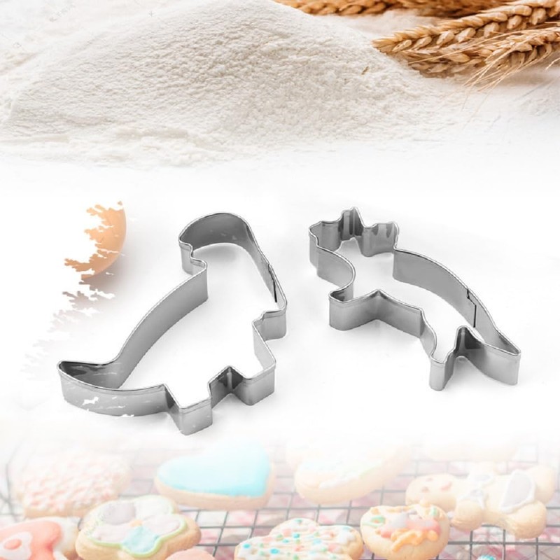 Dinosaur Cookie Cutter Set, 4-Piece-Trex, Spinosaurus, Brachiosaurus, Triceratops, Dinosaur Cookie