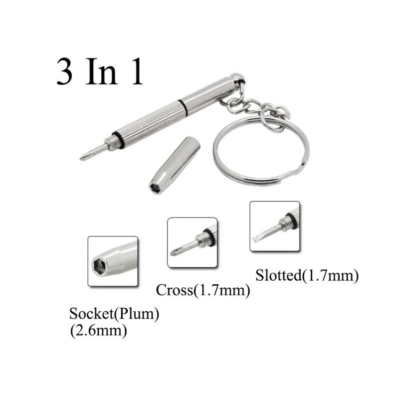 2 x Mini 3in1 Screwdriver Glasses Phone Watch Screw Repair