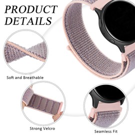 Meliya for Garmin Forerunner 165/245/55 Band, 20mm Nylon Replacement Band for Forerunner 55/158/165/245/645/Galaxy Watch 6/5/4/Vivoactive 3/5/Venu Sq Music