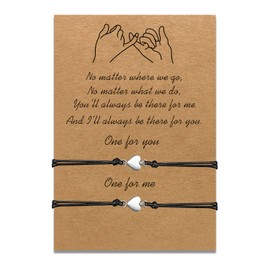 Malihome 2 x Pairs of Bracelets Cord Rope Promise Matching Bracelet Jewellery Gift for Lovers Valentine's Day Anniversary, Stainless Steel