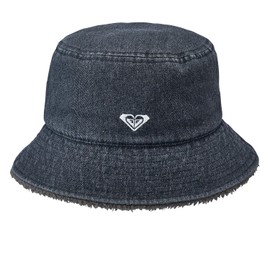 Roxy Women's Bucket Hat Denim and Boa Reversible Bucket Hat, Black, Free size