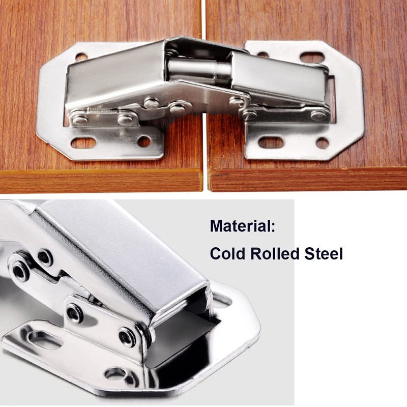 Qrity 2 x Small Screw-On Hinges with Spring Opening Angle