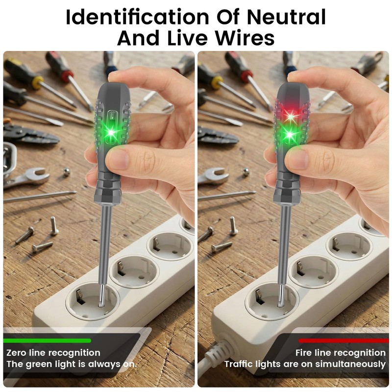 2Pcs High Torque Voltage Tester Screwdriver Set, 2-in-1 Non Contact/Contact