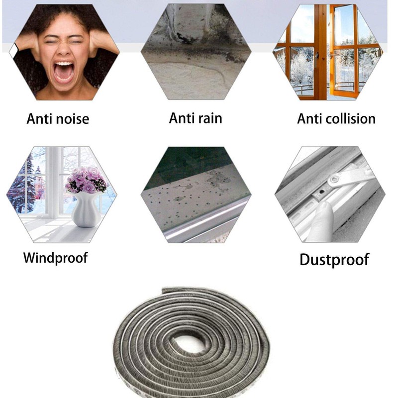 Tooperze Weather Stripping for Door,Self Adhesive Brush Window Seal Strip