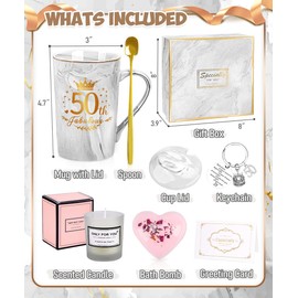 YYDSXK Geburtstagsgeschenk für Frauen 50, Geschenk Muttertag, Entspannung Geschenk für Frauen, Porzellan Kaffeebecher Set, Geschenke für Frauen 50 Jahre Beste Freundin, Mama, Schwester