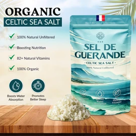 Celtic Sea Salt 500g | 100% Organic Unfiltered | 82+ Natural Minerals | Hand Harvested in Guerande, France | Coarse Grey | 1 Pack 500g
