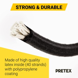 PRETEX Heavy Duty Bungee Cords with Hooks - Set of 25pcs x 23cm/9in Outdoor Cord Straps and Fixings - Garage Organizer or Tie Down for Travel