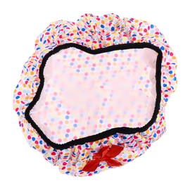 Beavorty Bath Cap for Women Elastic Bow Double-Layered Waterproof Shower Cap for Hair Protection Hair Bonnet