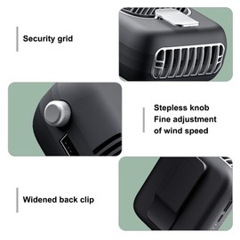 MiOYOOW Mini Taillenventilator, 10000 MAh Batteriebetriebener USB Ventilator Tragbarer Kühlventilator mit Geringem Geräuschpegel für Den Sommer Im Freien