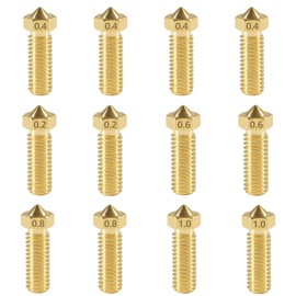 Volcano Nozzle Pack of 12 Brass Nozzles for Anycubic Kobra 2, Volcano 3D Printer Nozzle Set 0.2 mm 0.4 mm 0.6 mm 0.8 mm 1.0 mm for 1.75 Filament 3D Printer Artillery Genius / Sindwinder X1