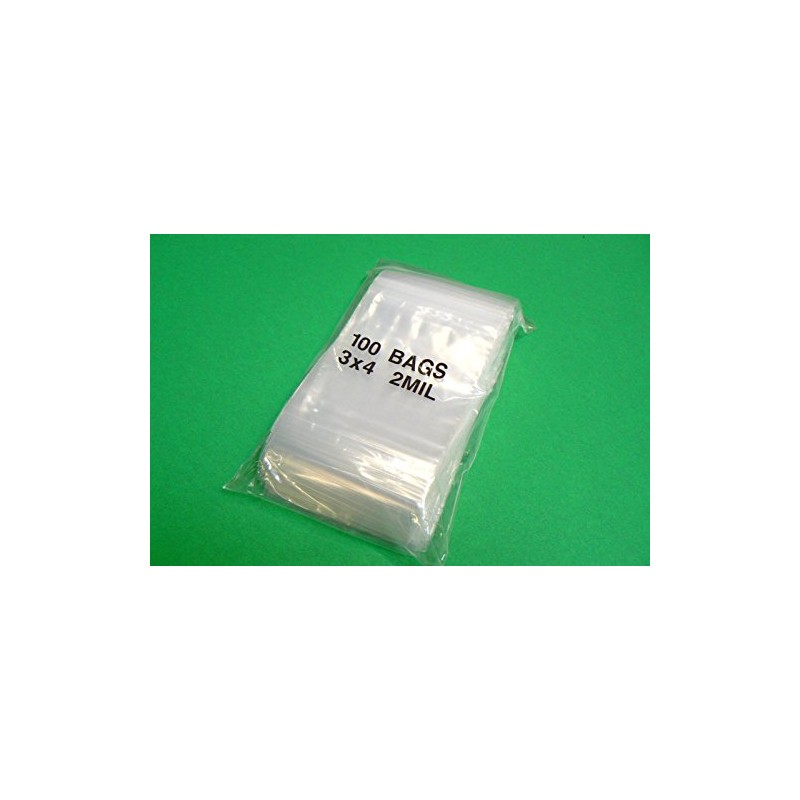 100 Clear Reclosable Zipper Bag (3'' x 4'') - 2