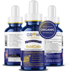 grow vitamin GoldCidin Gut Health Supplement, 18 Botanical Extracts, Eliminates Irritants & Biofilms, Promotes Beneficial Flora, 18 Botanical & Essential Oil Blend - (1 oz)