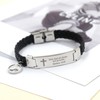 Oneress Men's PU Leather Faith Bracelet, Religious Scripture Bracelets With