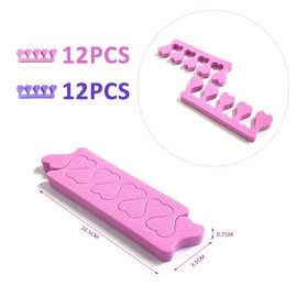 24 Pieces Peach Heart Toe Divider Cotton Finger Divider Cotton, Finger Separator Toe Divider,Nail and toenail separation pads, Suitable for nail art, pedicure, smear gel, etc.