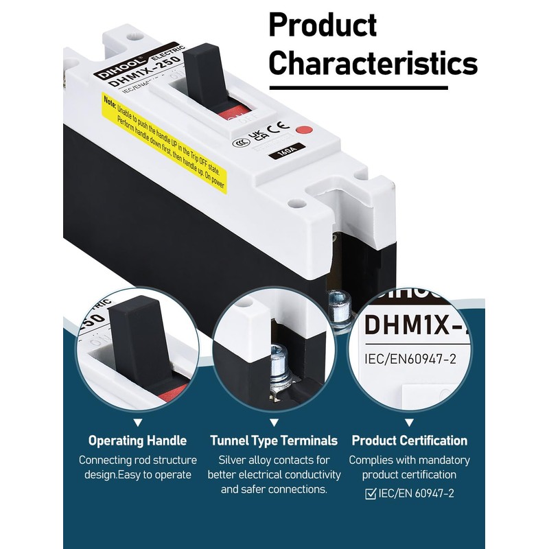 DIHOOL 160 Amp Main Circuit Breaker DC AC Disconnect Switch