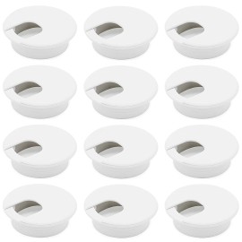 Unbranded 12 Pack 2" Desk Grommet Kit Wire Cable Cord Hole Organizer Plastic Cover Office - White