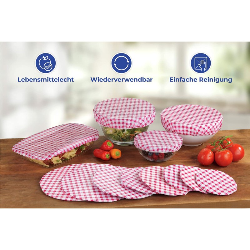 Maximex Pot Cover Set Karo Klassik 12 Pieces Polyethylene Red