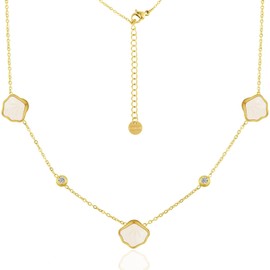 LCTrusttmor Gahna Sea Shell Necklace for Women, 18K Gold Plated Shell Charms with Adjustable Choker Necklaces for Women, Summer Beach Jewelry Gifts