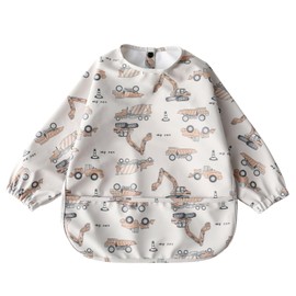 MALOMME Mess Proof Baby Bib, Long Sleeve Bib Outfit Baby Toddler Waterproof Sleeved Bib Machine Washable