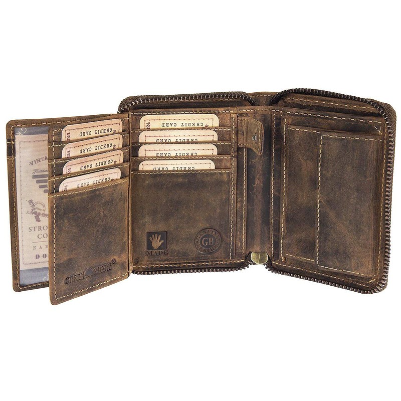 Greenburry Vintage Wallet, Dog Motif, Brown, Portrait Format, brown, Vintage