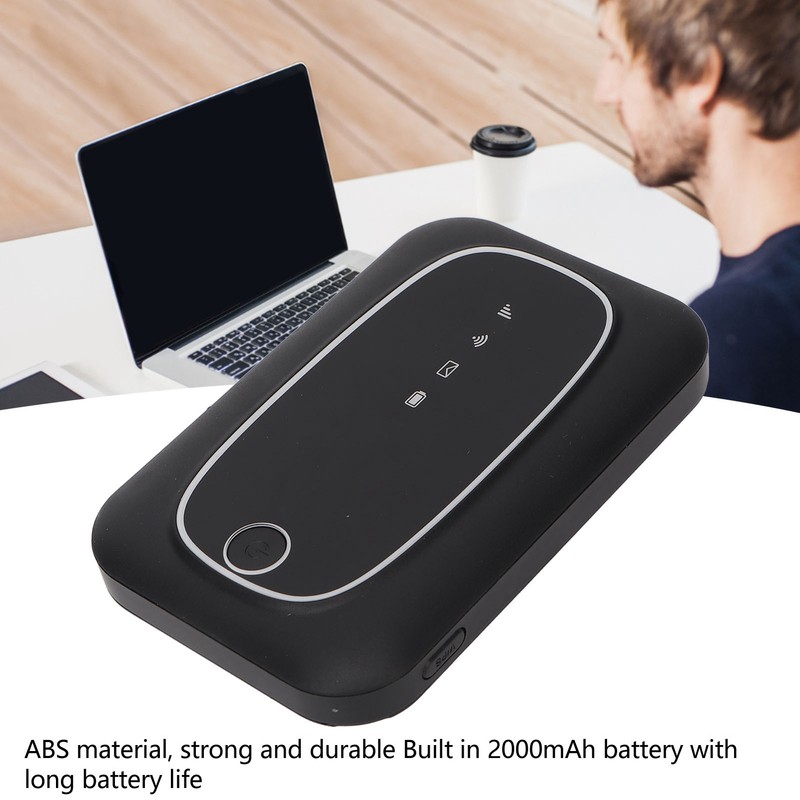 WiFi Hotspot 2000mAh Battery Compact Portable Black 4G SIM Card