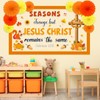 Fall Jesus Christian Bulletin Board Decorations Set with 3D Tissue