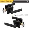 Probrico Matte Black Passage Door Levers, Square Hall Closet Handles,
