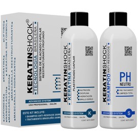 Tratamiento de Keratina Brasileña para Alisar el Cabello, Cepillo Alisador de Proteínas keratinshock Kit 250ml