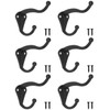 Fuxxer 6 Classic Iron Hooks Coat Hooks Clothes Hooks Black