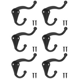 Fuxxer 6 Classic Iron Hooks Coat Hooks Clothes Hooks Black
