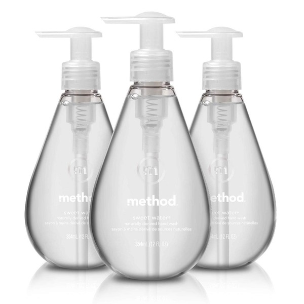 Method Gel Hand Soap, Sweet Water, 12 oz, 3 pack, Packaging May Vary