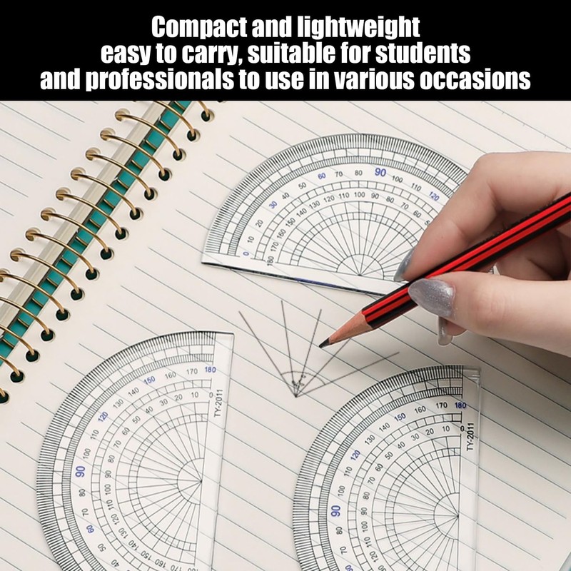 4 Pieces Protractor, Drawing and Design Protractor, Angle Measuring Rulers,