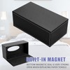 Uandhome Leather Tissue Box, Black Rectangle Tissue Paper Holder Box