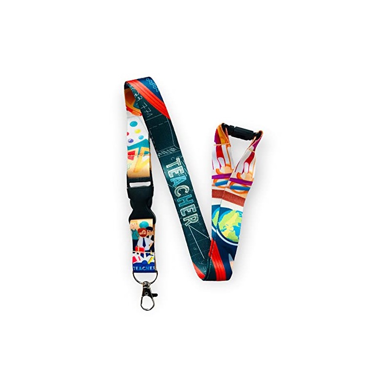 Green Planet Teacher Lanyard with Detachable Buckle Clip & Safety